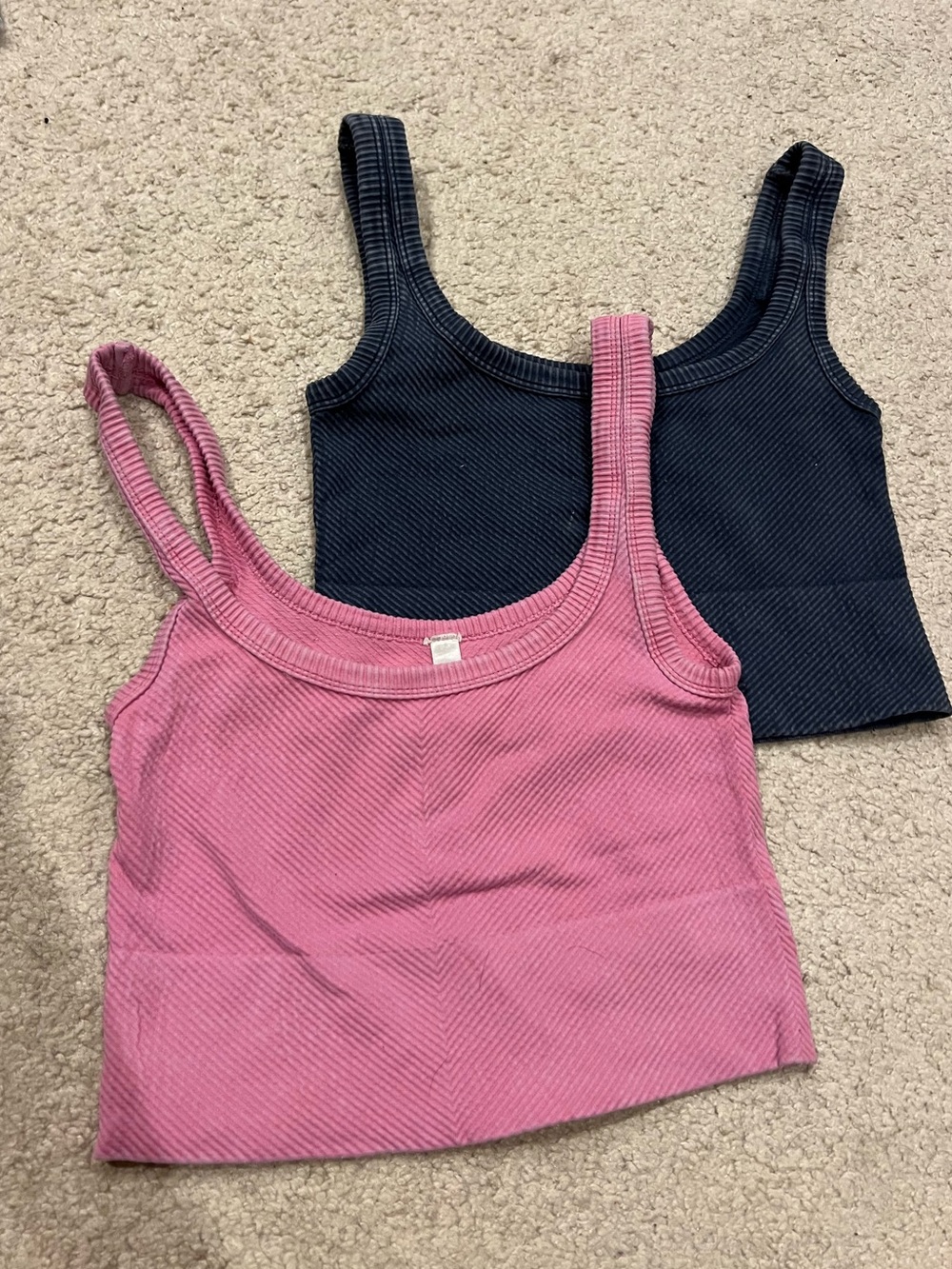 Nikibiki Pink and Navy Ribbed Tank Tops